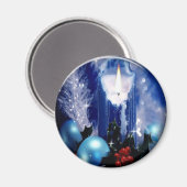 Aimant à bougie bleu (Recto/Verso)