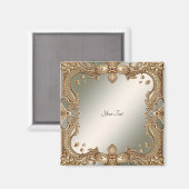 Aimant à cadre orné doré (Recto/Verso)