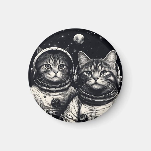 Aimant à chat astronaute (Devant)