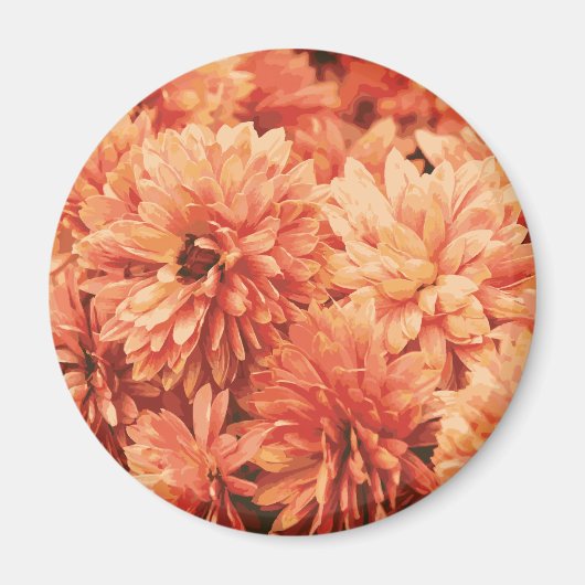 Aimant à chrysanthème orange (Devant)