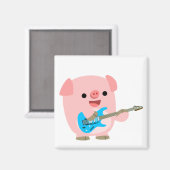 Aimant à cochon de dessin mignon Rockin (Recto/Verso)