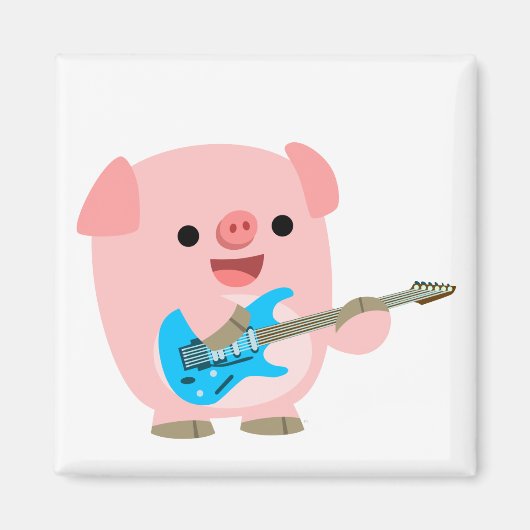 Aimant à cochon de dessin mignon Rockin (Devant)