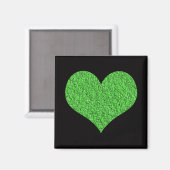 Aimant à coeur de texture verte (Recto/Verso)