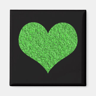 Aimant à coeur de texture verte