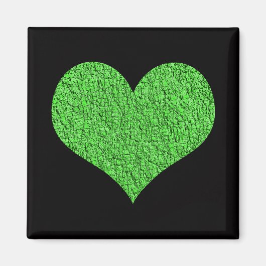 Aimant à coeur de texture verte (Devant)