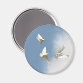 aimant à colombes blanches volantes (Recto/Verso)