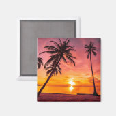 Aimant à coucher de soleil tropical (Recto/Verso)