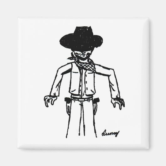 Aimant à croquis de cowboy (Devant)