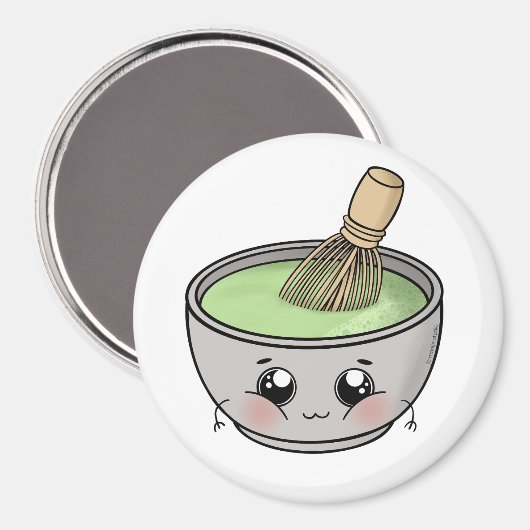Aimant A cute bowl of matcha tea - Kawaii (Recto/Verso)