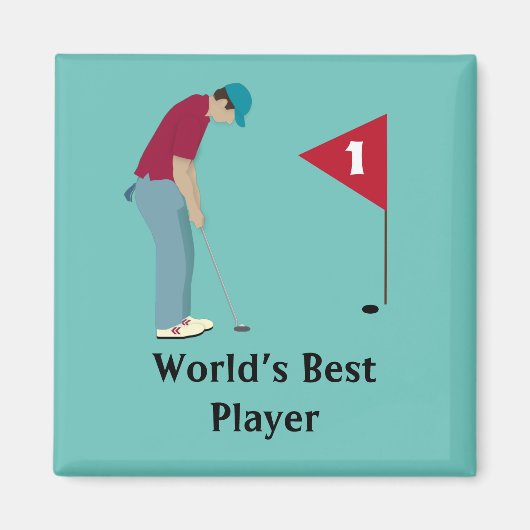 Aimant à découper de Golfeur carré (Devant)