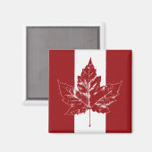 Aimant à drapeau Canada Rétro Canada Aimant à feui (Recto/Verso)