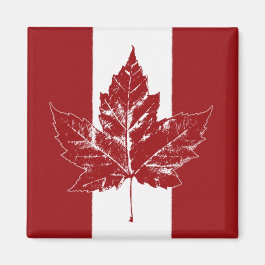 Aimant à drapeau Canada Rétro Canada Aimant à feui (Devant)