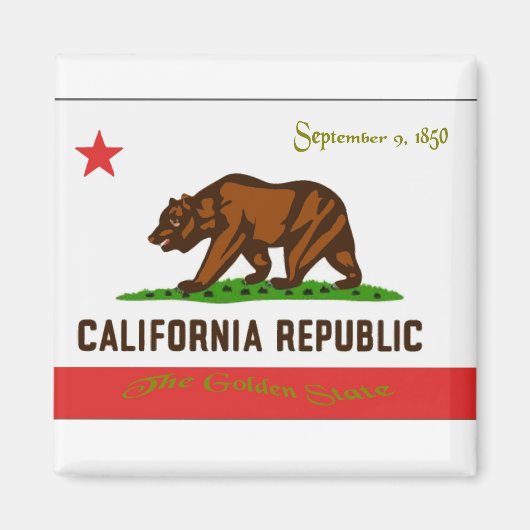 Aimant à drapeau de Californie (Devant)