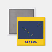 Aimant à drapeau de l'Alaska / Aimant à chasse de (Recto/Verso)