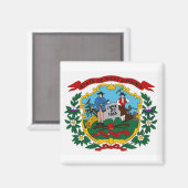 Aimant à drapeau de l'État de Virginie-Occidentale (Recto/Verso)