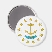 Aimant à drapeau de l'île Rhode (Recto/Verso)