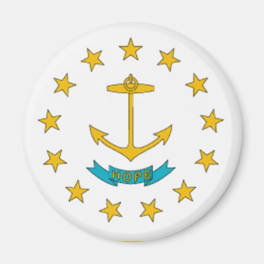 Aimant à drapeau de l'île Rhode (Devant)