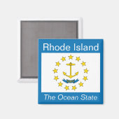 Aimant à drapeau de l'île Rhode (Recto/Verso)