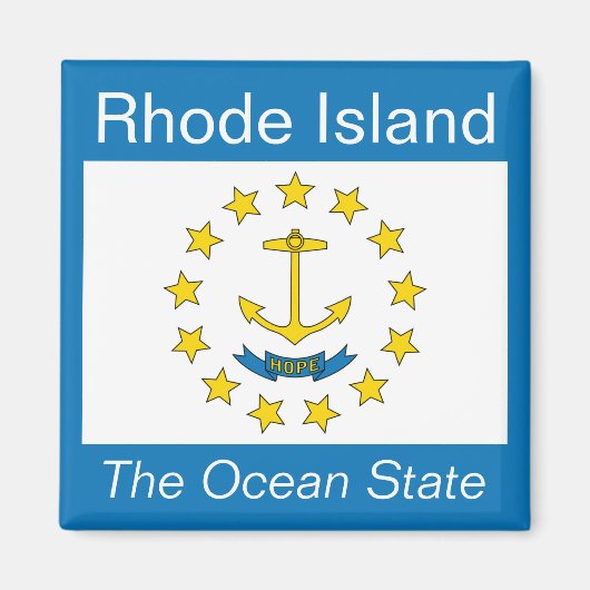 Aimant à drapeau de l'île Rhode (Devant)