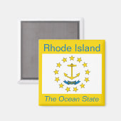 Aimant à drapeau de l'île Rhode (Recto/Verso)