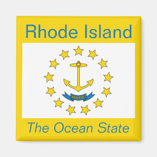 Aimant à drapeau de l'île Rhode (Devant)