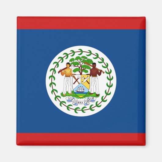 Aimant à drapeau du Belize (Devant)