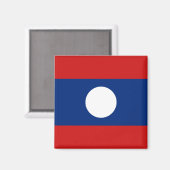 Aimant à drapeau du Laos (Recto/Verso)