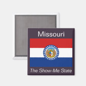 Aimant à drapeau du Missouri (Recto/Verso)