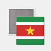 Aimant à drapeau du Suriname (Recto/Verso)