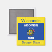 Aimant à drapeau du Wisconsin (Recto/Verso)