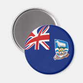 Aimant à drapeau fisheye des îles Falkland (Recto/Verso)