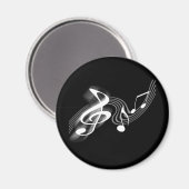 Aimant à échelle musicale noir et blanc (Recto/Verso)