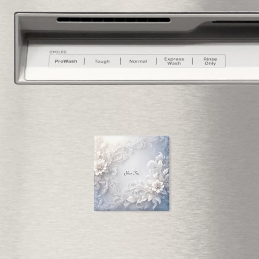 Aimant à Fleur Blanche avec Enjolivure (In Situ (Lave-vaisselle))