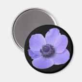 Aimant à fleur d'anémone bleu (Recto/Verso)