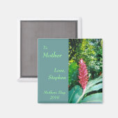 Aimant à fleur jamaïcain pour maman (Recto/Verso)