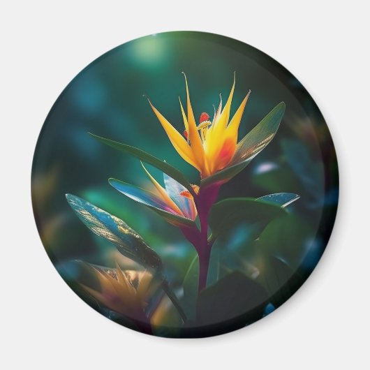 Aimant à fleur jaune exotique (Devant)