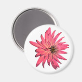 aimant à fleur rose foncé (Recto/Verso)