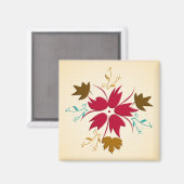 Aimant à fleur rouge de Noël (Recto/Verso)