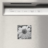 Aimant à fleurs noir et blanc (In Situ (Lave-vaisselle))