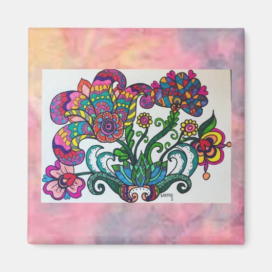 Aimant à fleurs sassy (Devant)