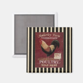 Aimant à frigo pour volaille de coq de pays frança (Recto/Verso)