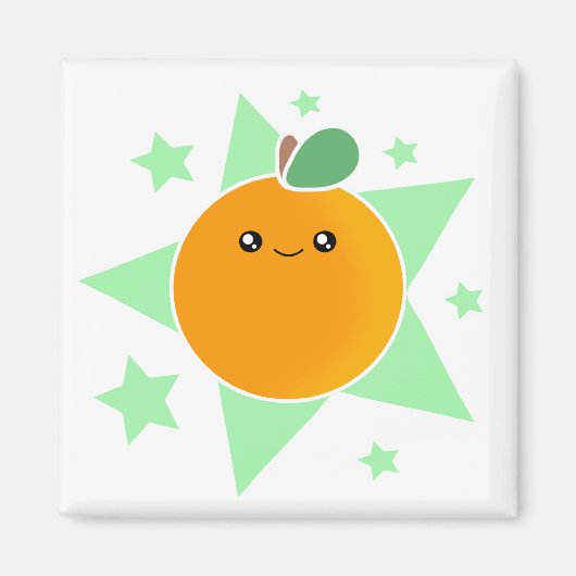 Aimant à fruits orange Kawaii (Devant)
