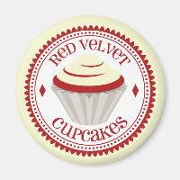 Aimant à gâteau rouge velours