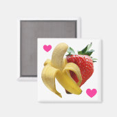 Aimant à la banane fraise (Recto/Verso)