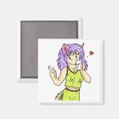 Aimant à la caféine Kitty (Recto/Verso)