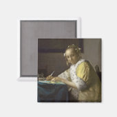 Aimant A Lady Writing, c. 1665 (huile sur toile) (Recto/Verso)