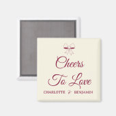 Aimant À l'amour Burgundy Script Ruban Mariage (Recto/Verso)