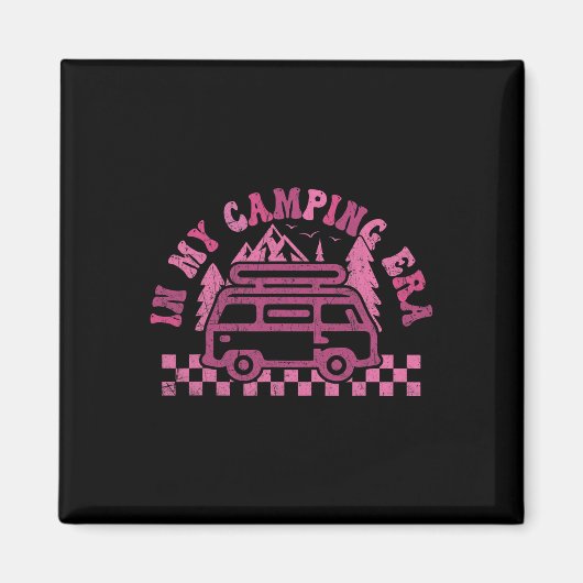 Aimant À l'ère de mon camping Rétro Fourgonnette Camping- (Devant)
