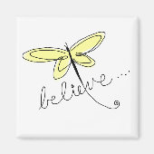 Aimant à libellule jaune (Devant)