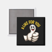 Aimant A Like For You, Funny Thumbs Up Cartoon Design For (Recto/Verso)